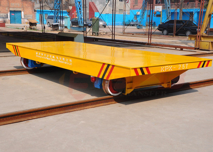 Rail mounted electric battery railroad carriage with large platform