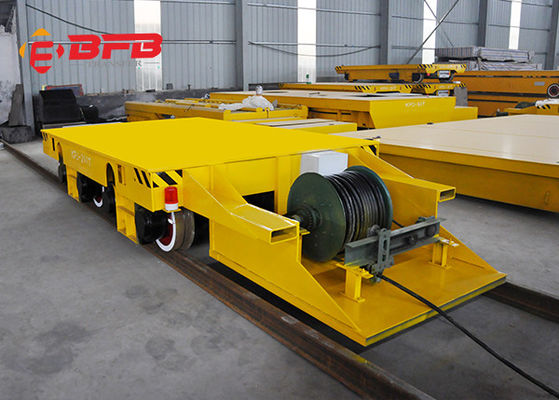 Wagon On Tracks Motorized Industrial Carts , Rail Transfer Bogie With Slope