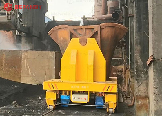 Hot Metal Ladle Transfer 10 Ton Trolley Flatbed On Rail