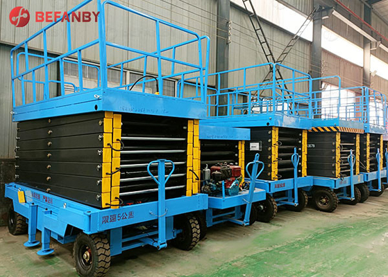 Cleaning Elevator Hydraulic Towed Scissor Lift Platform