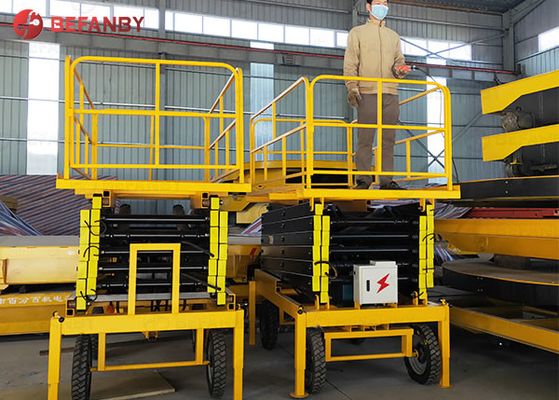 450kg Battery Hand Push Terrain Scissor Lift