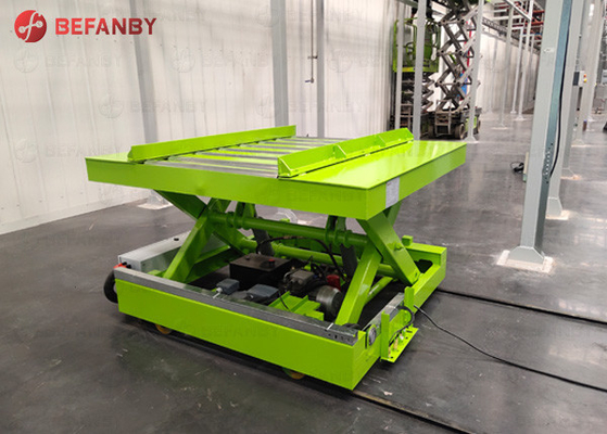 Roller Table Type Scissor Lift Electric Transfer Cart
