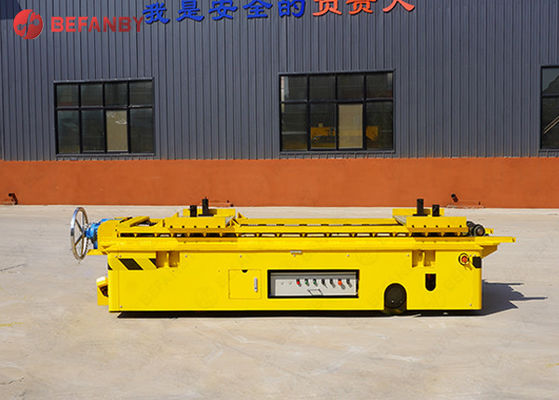 Outdoor Material Handling Lifting Equipment , Yellow Heavy Load Rail Transfer Cart