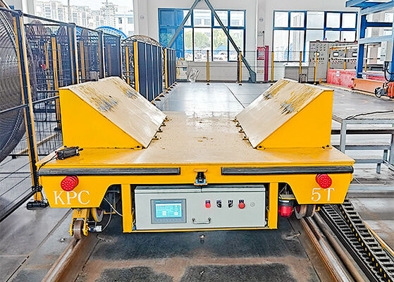 5T Load Capacity Rail Transfer Cart With V Frame Device And Battery Operated Power Supply