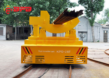 Unlimited Distance Motorized Rail Cart , Storage Battery Motorized Rail Cart Industry Turning Bogie