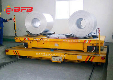 Battery Powered Material Coil Transfer Cart , Steerable Trackless Electric Transfer Cart For Industry