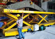 Rail Mounted Oil Hydraulic Scissor Lift Trolley With Operation Platform
