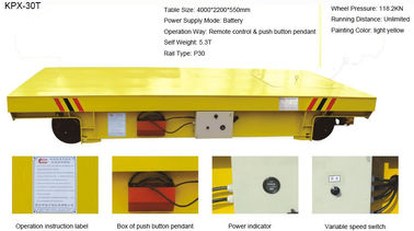 Steel Element Electric Battery Transfer Cart 20 M / Min Speed 1435mm Rail Gauge