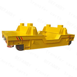 High Temperature Motorized Trolley Carts , Arc Shape Rails Scrap Transfer Car