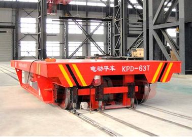 50T steel tank handling electric steer industrial trailers on steel rails