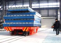 50T steel tank handling electric steer industrial trailers on steel rails