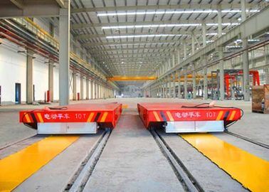 Busbar powered rail transfer bogie for steel plate handling bay to bay