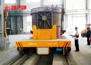 Battery Power 40t Ladle Transfer Cart , Steel Electric Rail Transfer Trolley