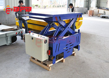 Flexible Motorised Trolleys Carts , Steerable Trackless Battery Transfer Cart On Cement Floor