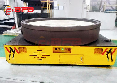 Battery Operated Flatbed Trackless Transfer Cart With Dead Man Stop 1 -500T Load Capacity