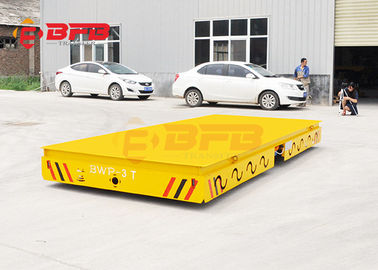 Auto Precast Concrete Floor Industrial Trolley Cart , 1-500 Tons Turning Battery trackless Transfer Trolley