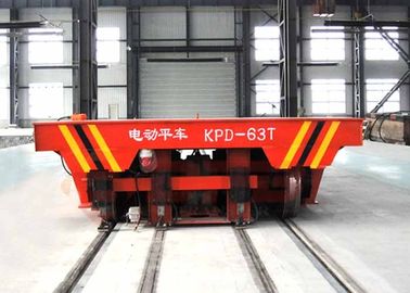 50T steel tank handling electric steer industrial trailers on steel rails