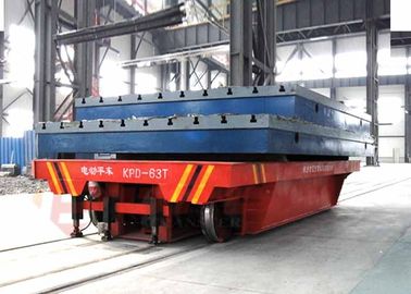 50T steel tank handling electric steer industrial trailers on steel rails