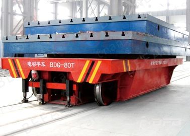 Large Load Bearing Rail Transfer Cart Q235 Motorized Rail Flat Trailer