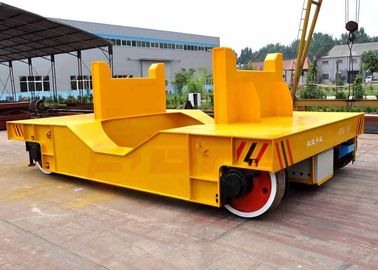Hydraulic Lifting System Motorized Rail Cart , Material Transfer Trolley Aluminium Coil Cart