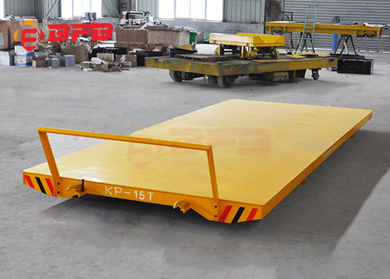 Forklift Towing Flatbed Steel Coil Trailers On Cement Floor