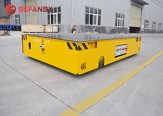 Warehouse Motorized Steerable Trackless Transfer Cart With Pu Wheel Turning