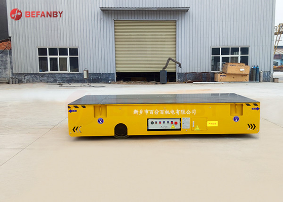 Workshop Steerable Motorized Trackless Transfer Trolley 5 Tons With Pu Tires